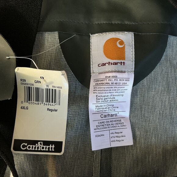 Vintsge Carhartt Mens PVC Rainwear Bib Overall Size 4XL Heavyweight NEW - Picture 8 of 12